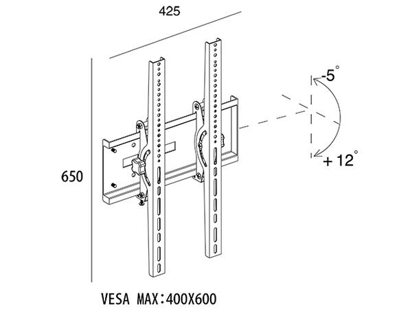 Multibrackets TV veggfeste med tilt Maksvekt 125 kg - VESA 800 